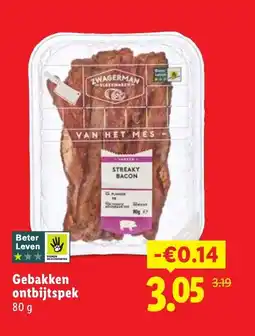 Lidl Gebakken ontbijtspek aanbieding