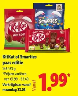 Lidl Kitkat of smarties paas editie aanbieding