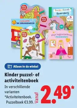 Lidl Kinder puzzel of activiteitenboek aanbieding