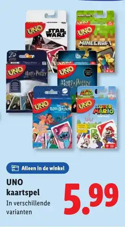 Lidl UNO kaartspel aanbieding