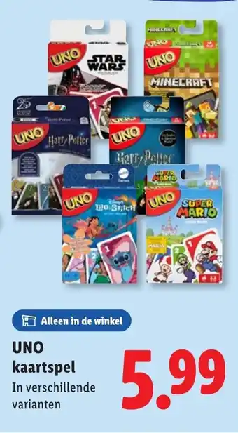 Lidl UNO kaartspel aanbieding