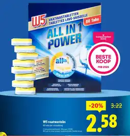 Lidl W5 vaatwastabs aanbieding