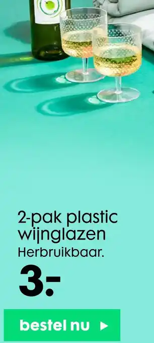 HEMA 2-pak plastic wijnglazen aanbieding