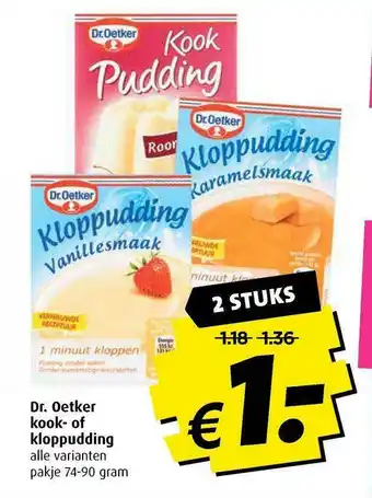 Boni Dr. Oetker Kook- Of Kloppudding aanbieding