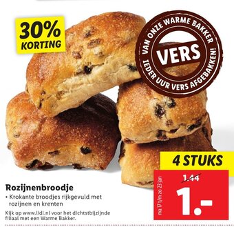 Lidl Rozijnenbroodje aanbieding