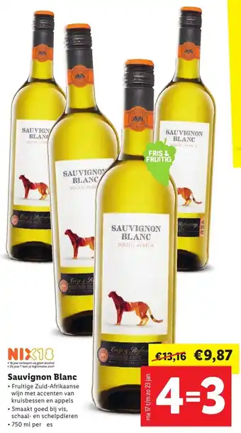 Lidl Sauvignon Blanc 750ml aanbieding