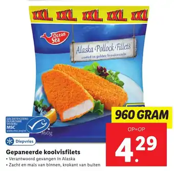 Lidl Gepaneerde koolvisfilets 960g aanbieding