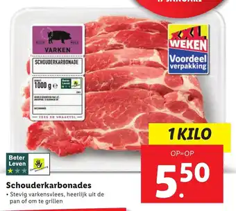 Lidl Schouderkarbonades 1 kilo aanbieding