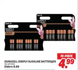 Dekamarkt Duracell simply alkaline batterijen aanbieding