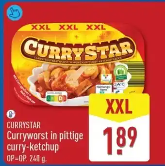 ALDI CURRYSTAR Curryworst in pittige curry-ketchup aanbieding