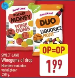 ALDI SWEET-LAND Winegums of drop aanbieding