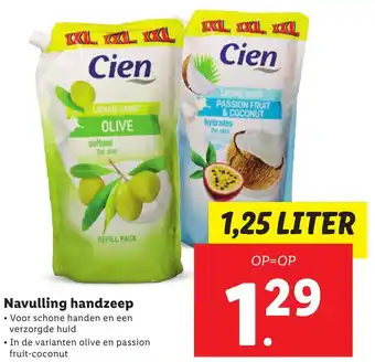 Lidl Navulling handzeep 1.25 liter aanbieding