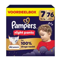 Albert Heijn Pampers Night pants maat 7 XXL pack aanbieding