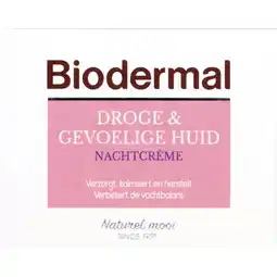 Albert Heijn Biodermal Droge & gevoelige huid nachtcrème aanbieding