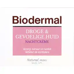 Albert Heijn Biodermal Droge & gevoelige huid nachtcrème aanbieding