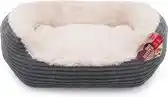 Wehkamp Rosewood Hondenmand Ovaal Jumbo Cord Pluche - Grijs/Creme (81,5X63X18 cm) aanbieding