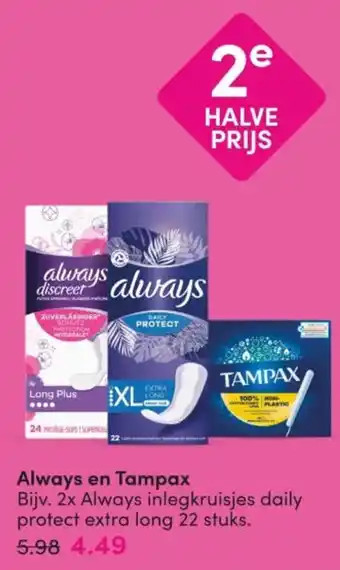 DA Always en Tampax aanbieding