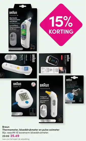 DA Braun Thermometer, bloeddrukmeter en pulse oximeter aanbieding