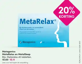 DA Metagenics Meta Relax en MetaSleep aanbieding