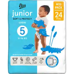 Albert Heijn Etos Junior soft & protect luiers maat 5 aanbieding