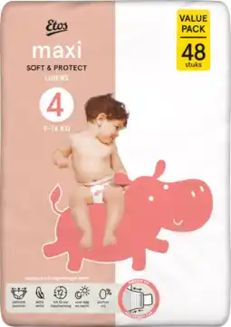 Albert Heijn Etos Maxi soft & protect luiers maat 4 aanbieding