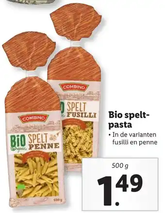 Lidl Bio spelt- pasta 500g aanbieding