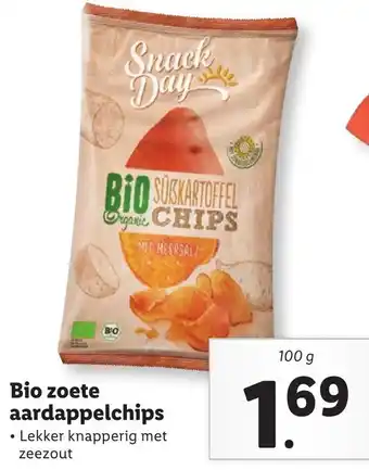 Lidl Bio zoete aardappelchips 100g aanbieding