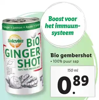 Lidl Bio gembershot 150ml aanbieding