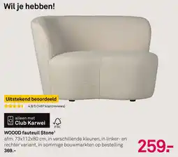 Karwei Woood fauteuil stone aanbieding