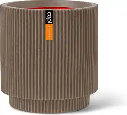Intratuin Capi Europe bloempot Groove taupe D 36 H 38 cm aanbieding