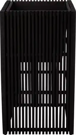 Intratuin Intratuin bloempot op poten Latten zwart 51 x 51 x 90 cm aanbieding