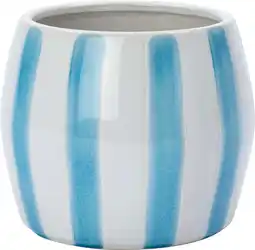 Intratuin Intratuin bloempot op voet Adora wit / blauw D 8,8 H 6,5 cm aanbieding