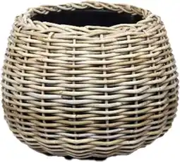 Intratuin Van der Leeden bloempot Tina grijs D 29 H 19 cm aanbieding