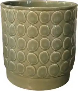 Intratuin Gina Da bloempot op voet Eno groen pebble D 13 H 13 cm aanbieding