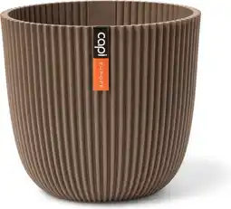 Intratuin Capi Europe bloempot Groove taupe D 21 H 20 cm aanbieding