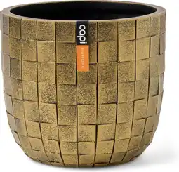 Intratuin Capi Europe bloempot Blocks goud D 23,5 H 21 cm aanbieding