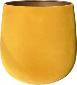 Intratuin Gina Da bloempot Velvet geel D 40 H 40 cm aanbieding