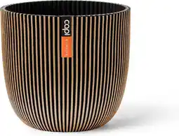 Intratuin Capi Europe bloempot Groove goud / zwart D 16,5 H 15 cm aanbieding