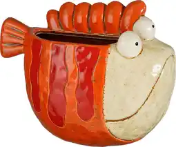 Intratuin Mica Decorations muur bloempot Paco vis oranje 21 x 8 x 18,5 cm aanbieding