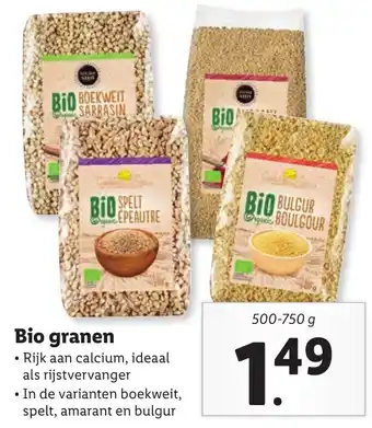 Lidl Bio granen 500-750g aanbieding