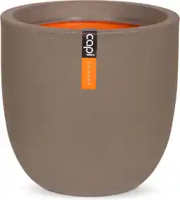 Intratuin Capi Europe bloempot Smooth taupe D 43 H 41 cm aanbieding
