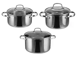 Lidl SILVERCREST Set van 3 RVS kookpannen aanbieding