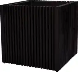 Intratuin Intratuin bloempot op poten Latten zwart 51 x 51 x 50 cm aanbieding