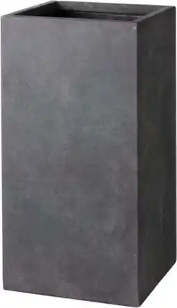 Intratuin Intratuin bloempot Kubus hoog antraciet 28 x 28 x 60 cm aanbieding