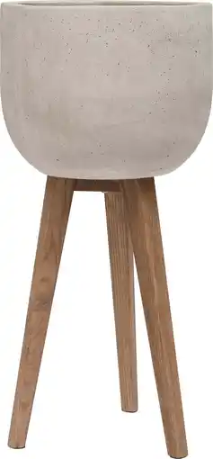 Intratuin Intratuin bloempot op poten Bob grijs D 30 H 62 cm aanbieding