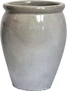 Intratuin Mega Collections bloempot Delta wit / grijs D 27 H 40 cm aanbieding