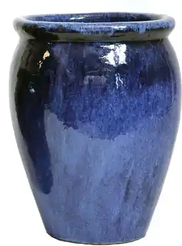 Intratuin Mega Collections bloempot Delta blauw D 38 H 50 cm aanbieding