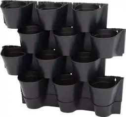 Intratuin Intratuin muur bloempot Cascade antraciet 67 x 17,7 x 57 cm aanbieding