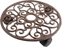 Intratuin Esschert Design plantentrolley Esschert's Garden bruin D 29,3 H 6,6 cm aanbieding