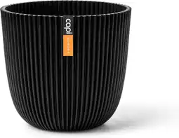 Intratuin Capi Europe bloempot Groove Textile zwart D 21,5 H 20 cm aanbieding